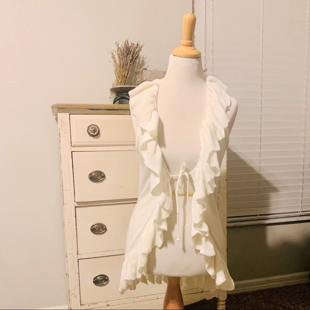 White knit cardigan